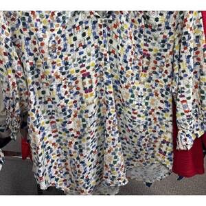 NEW BEVERLY ROSE women's lior harper v neck top in multi ditzy